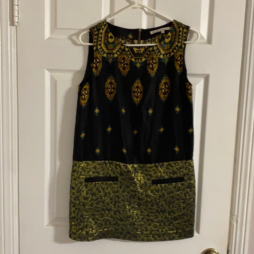 Rachel Rachel Roy black dress with gold Lamay skirt